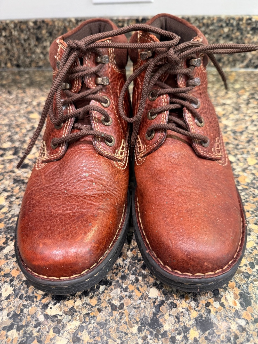 Ariat ladies 7.5 Brown Leather Lace-Up Work Boots - Picture 3 of 11